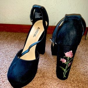Embroidered heels